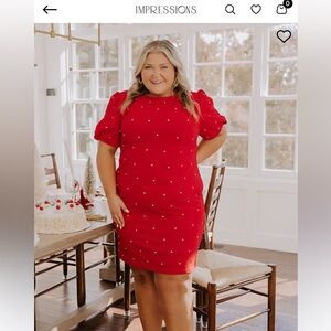 Elegant Red Polka Dot Dress